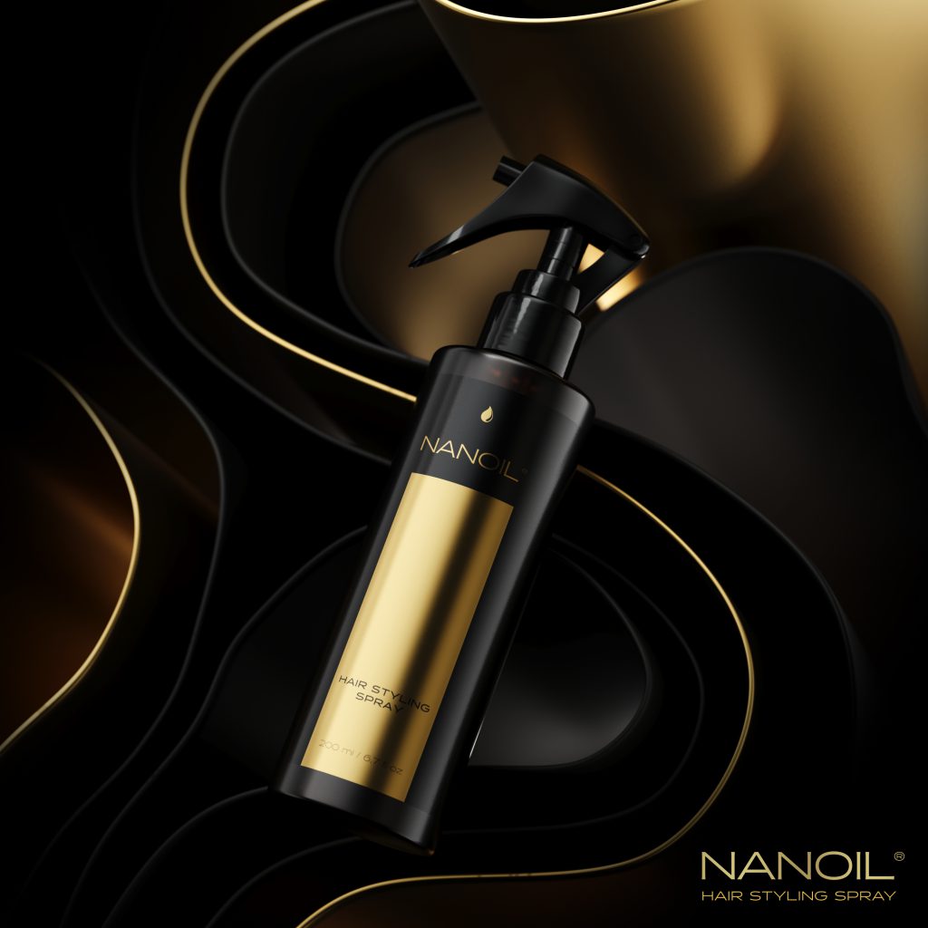 Nanoil hair styling spray